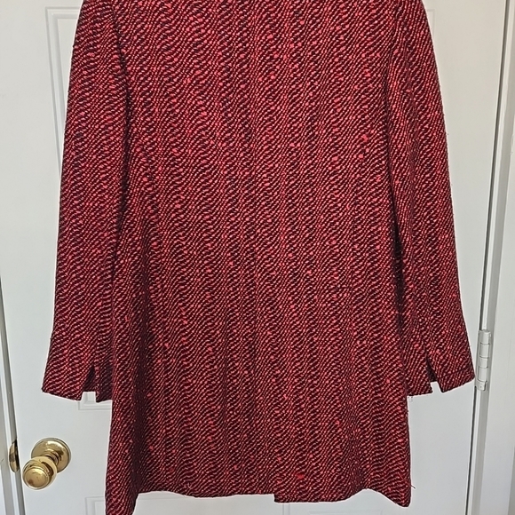 Doncaster Ladies Red And Black Wool Blend Tweed Mid Length Jacket Size 10 - Picture 4 of 11